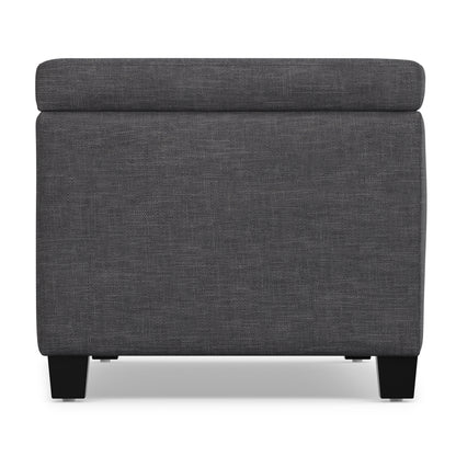 Slate Grey Linen Style Fabric | Avalon Storage Ottoman in Linen