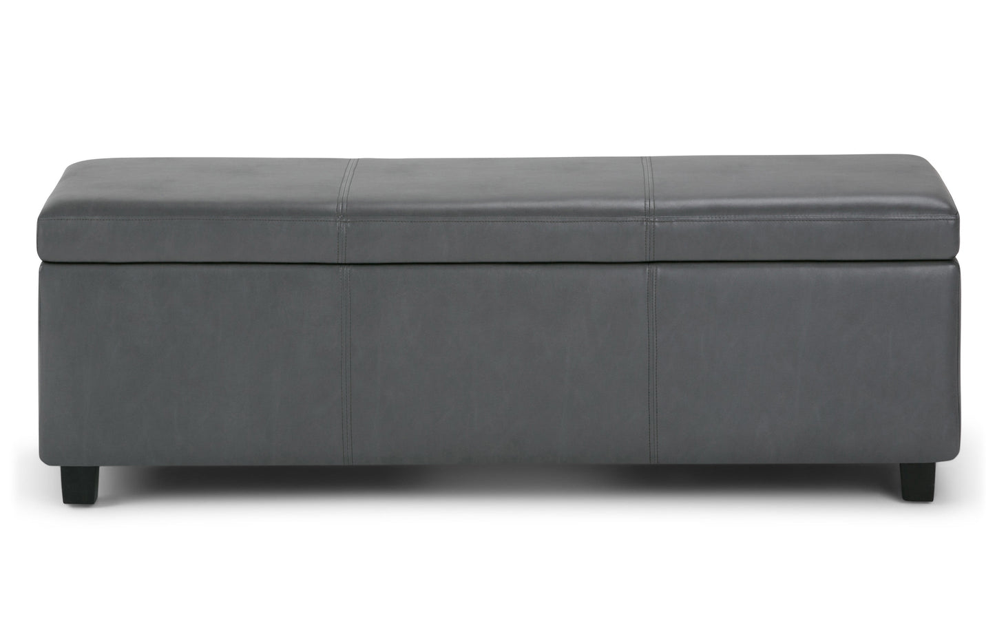 Stone Grey Vegan Leather | Avalon Storage Ottoman in Vegan Leather