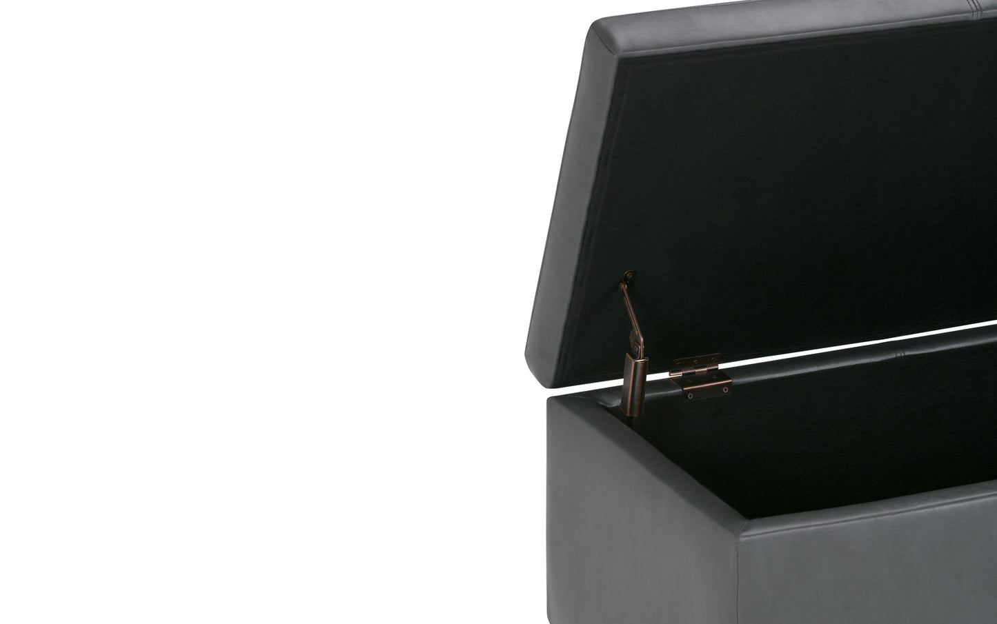 Stone Grey Vegan Leather | Avalon Storage Ottoman in Vegan Leather