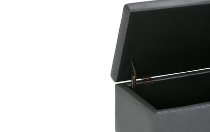 Stone Grey Vegan Leather | Avalon Storage Ottoman in Vegan Leather