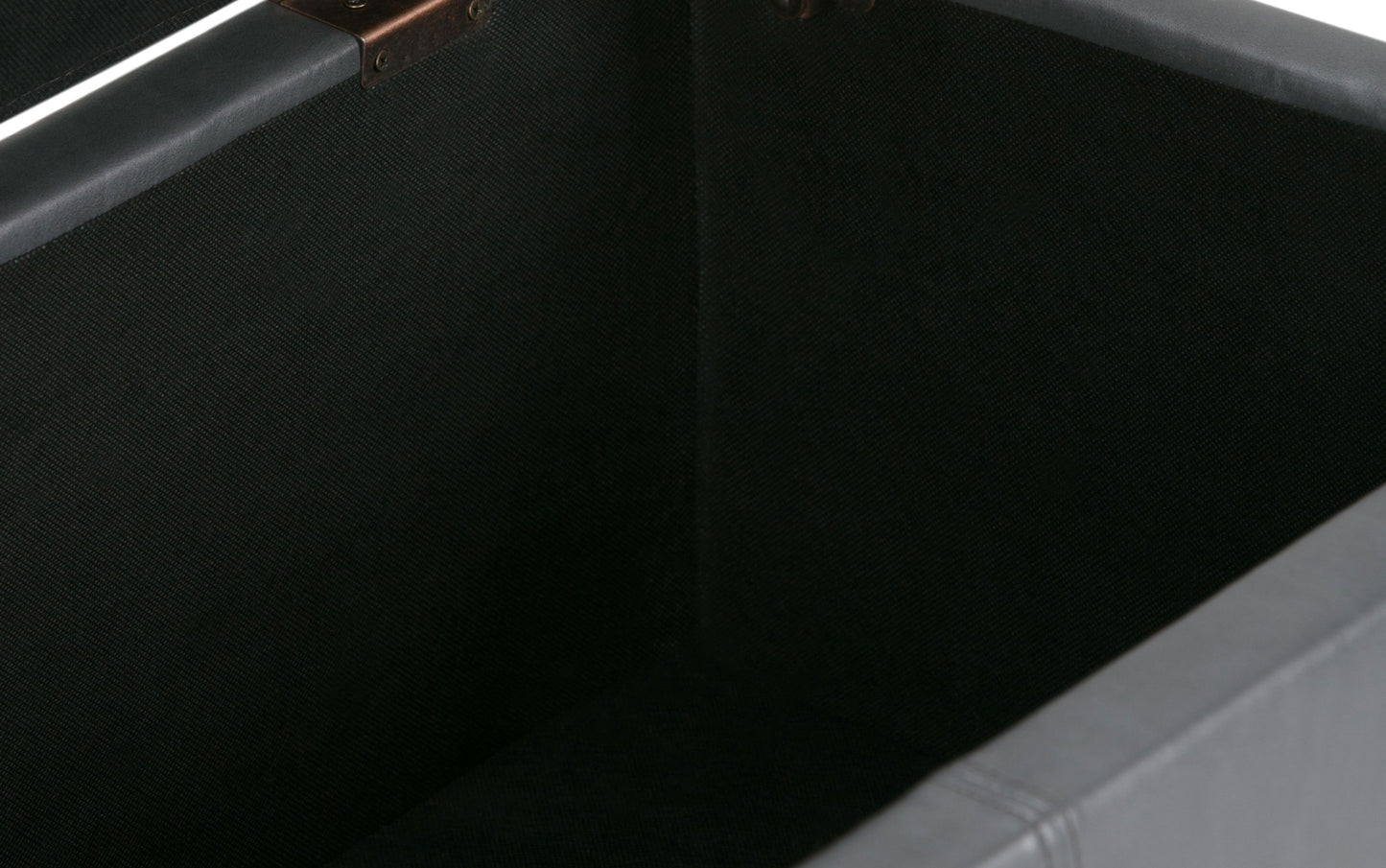 Stone Grey Vegan Leather | Avalon Storage Ottoman in Vegan Leather