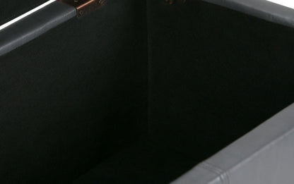 Stone Grey Vegan Leather | Avalon Storage Ottoman in Vegan Leather