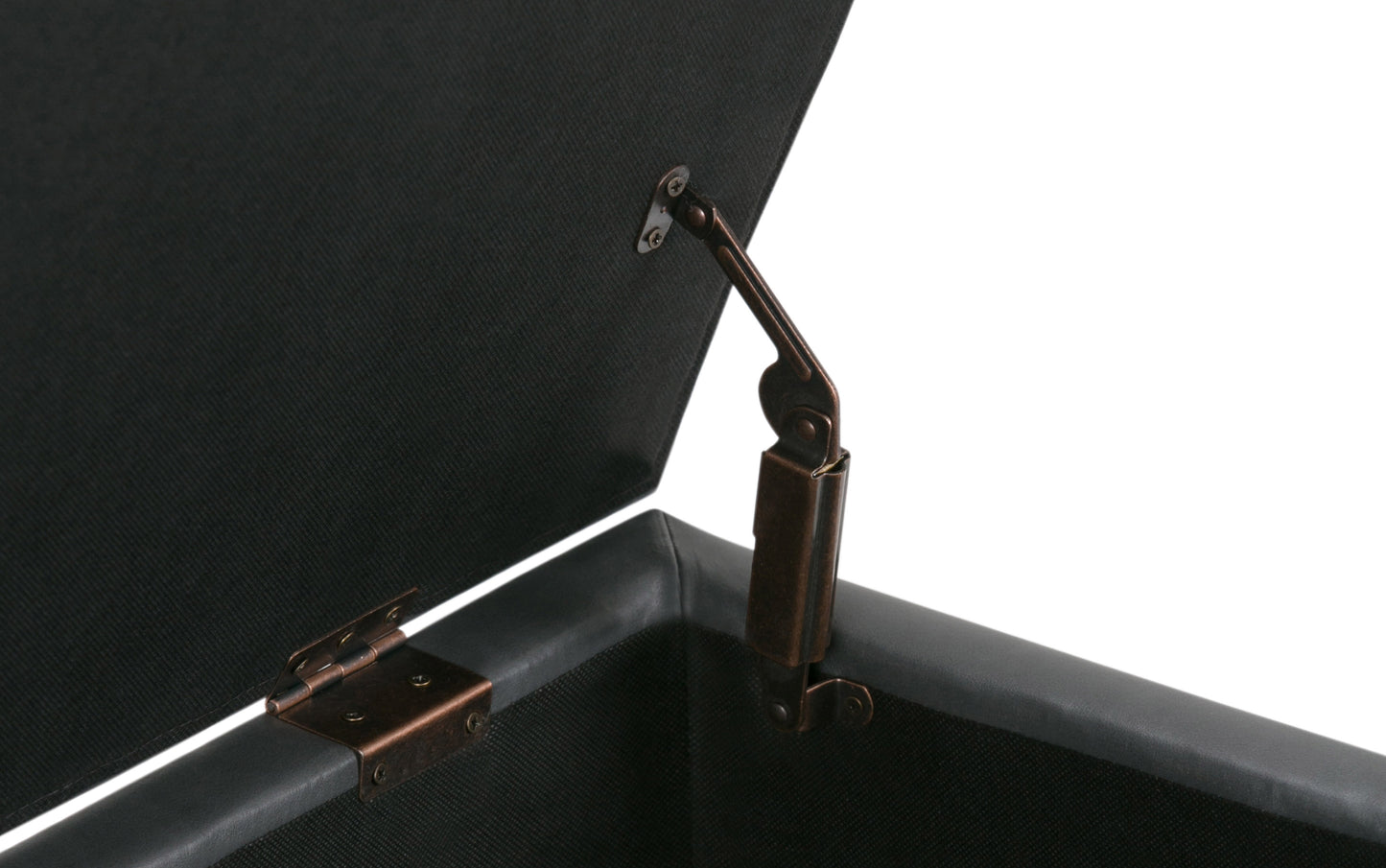 Stone Grey Vegan Leather | Avalon Storage Ottoman in Vegan Leather