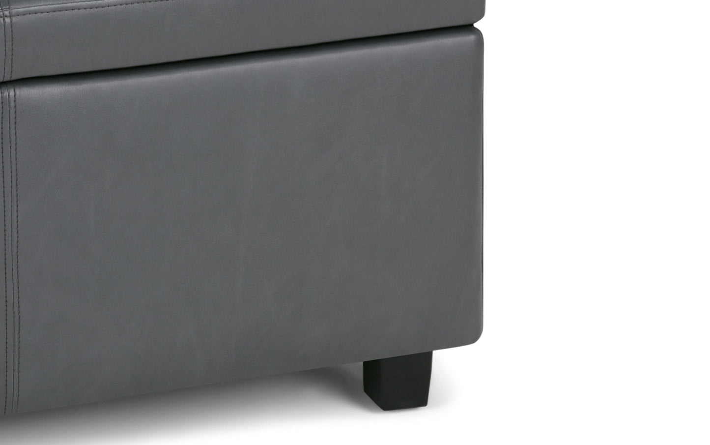 Stone Grey Vegan Leather | Avalon Storage Ottoman in Vegan Leather