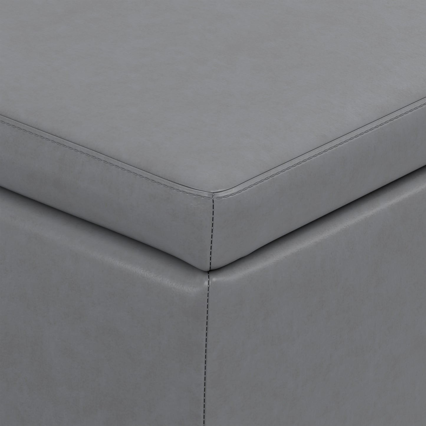 Stone Grey Vegan Leather | Avalon Storage Ottoman in Vegan Leather