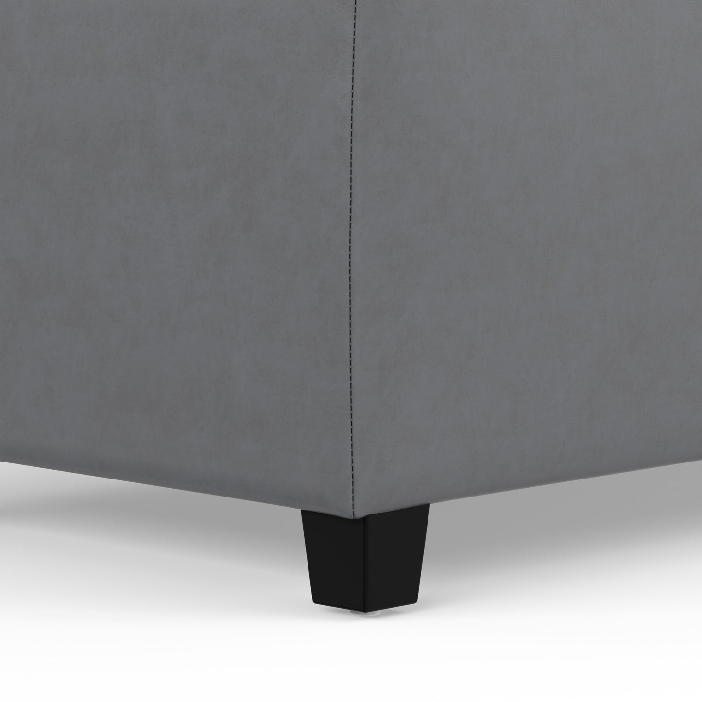 Stone Grey Vegan Leather | Avalon Storage Ottoman in Vegan Leather