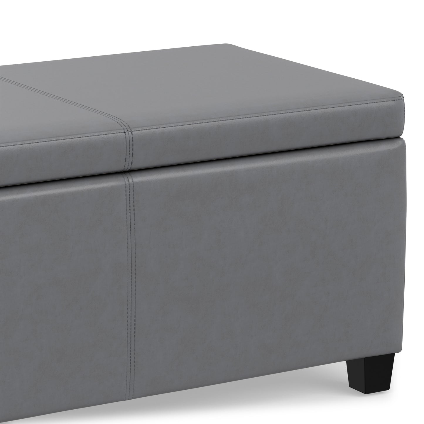 Stone Grey Vegan Leather | Avalon Storage Ottoman in Vegan Leather
