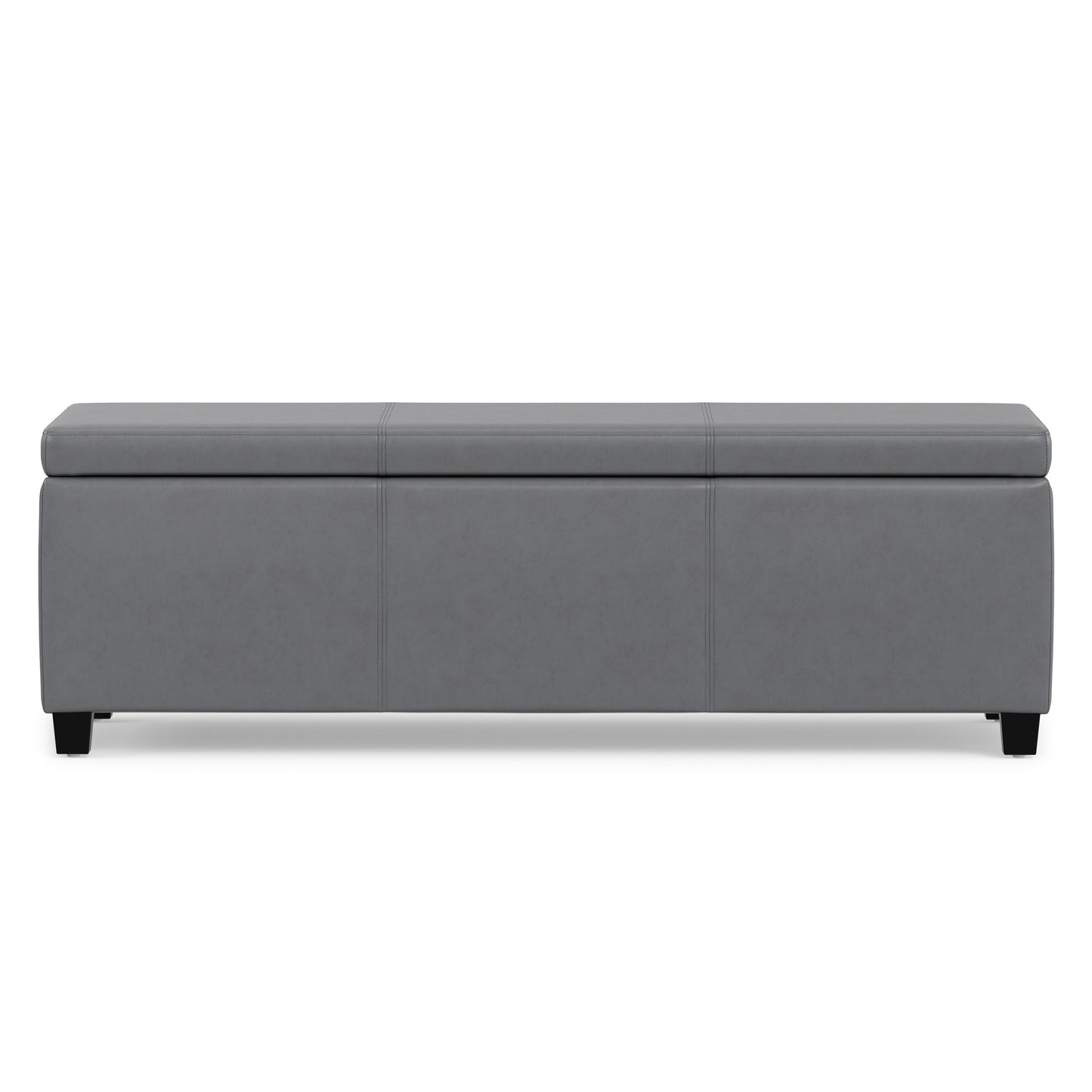 Stone Grey Vegan Leather | Avalon Storage Ottoman in Vegan Leather