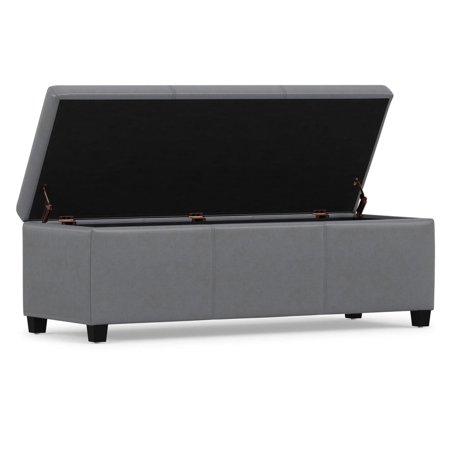 Stone Grey Vegan Leather | Avalon Storage Ottoman in Vegan Leather