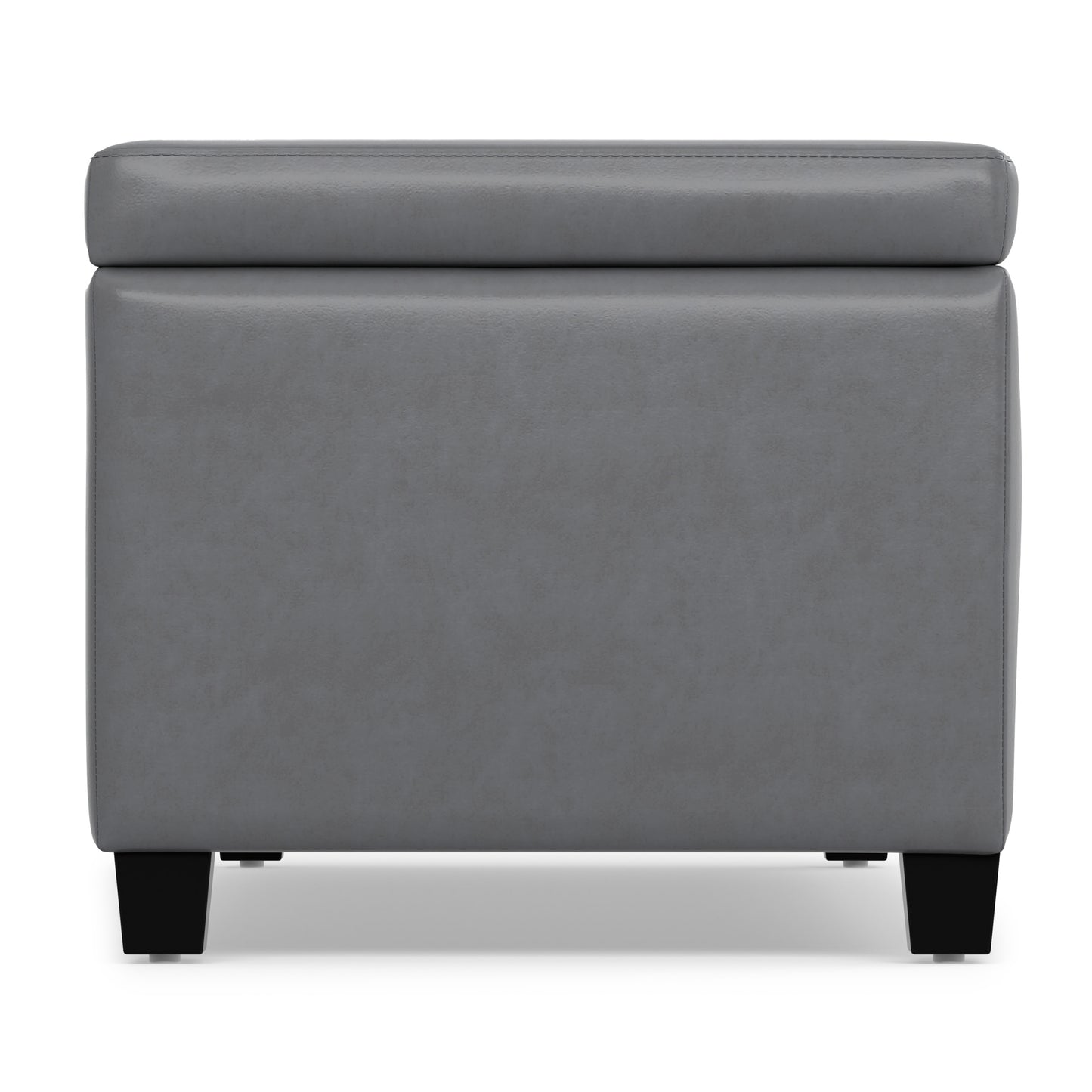 Stone Grey Vegan Leather | Avalon Storage Ottoman in Vegan Leather