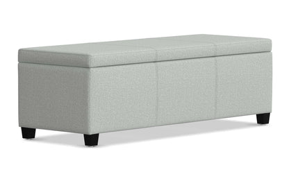 Light Stone Grey Linen Style Fabric | Avalon Storage Ottoman in Linen