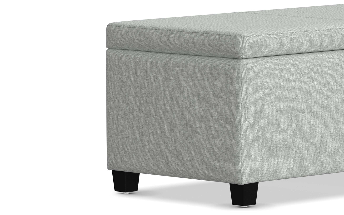 Light Stone Grey Distressed Vegan Leather | Avalon Large Storage Ottoman Bench