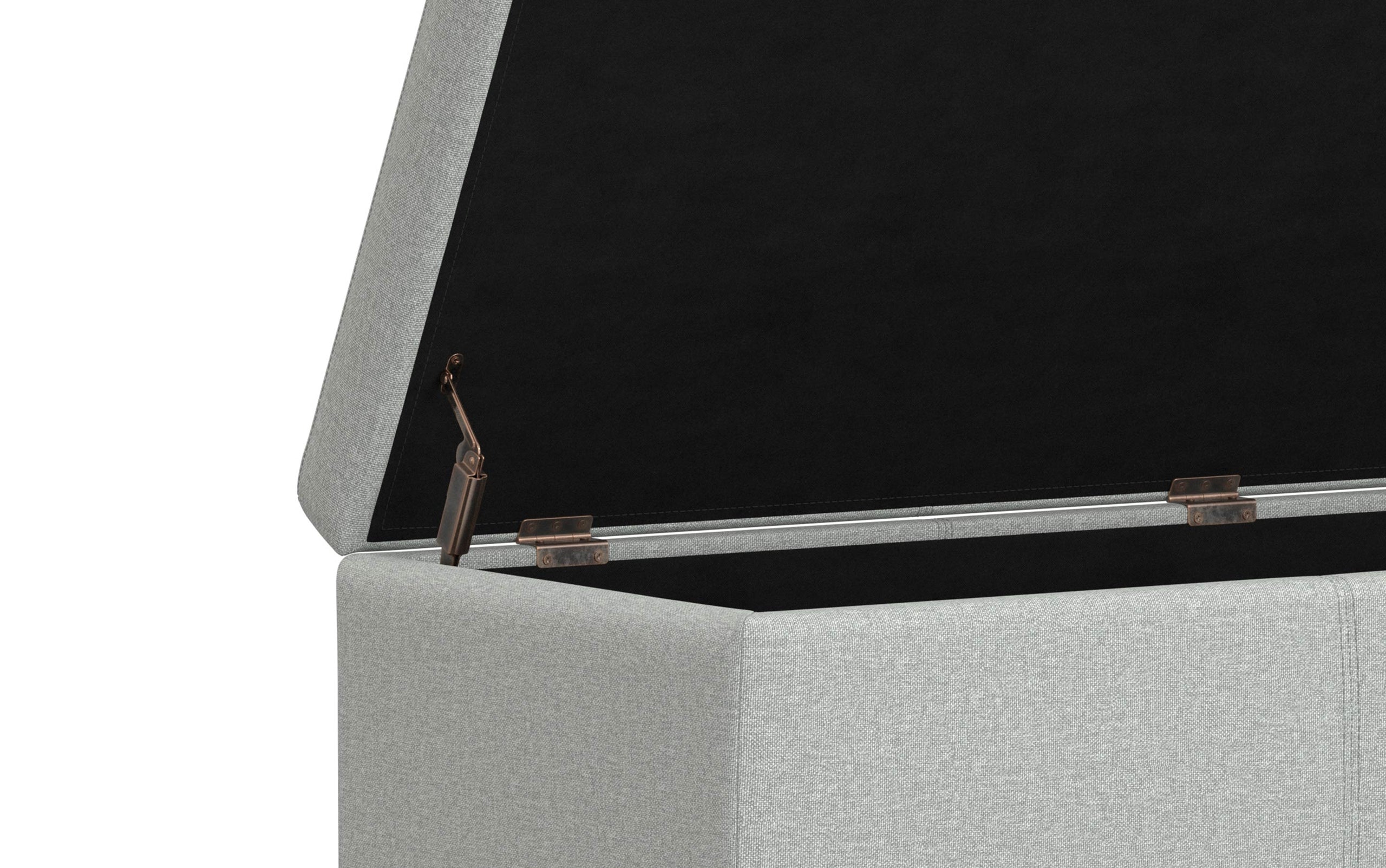 Light Stone Grey Linen Style Fabric | Avalon Storage Ottoman in Linen