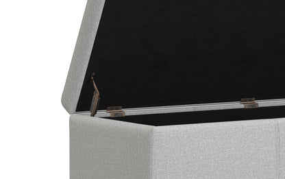 Light Stone Grey Linen Style Fabric | Avalon Storage Ottoman in Linen