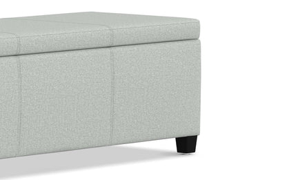 Light Stone Grey Linen Style Fabric | Avalon Storage Ottoman in Linen