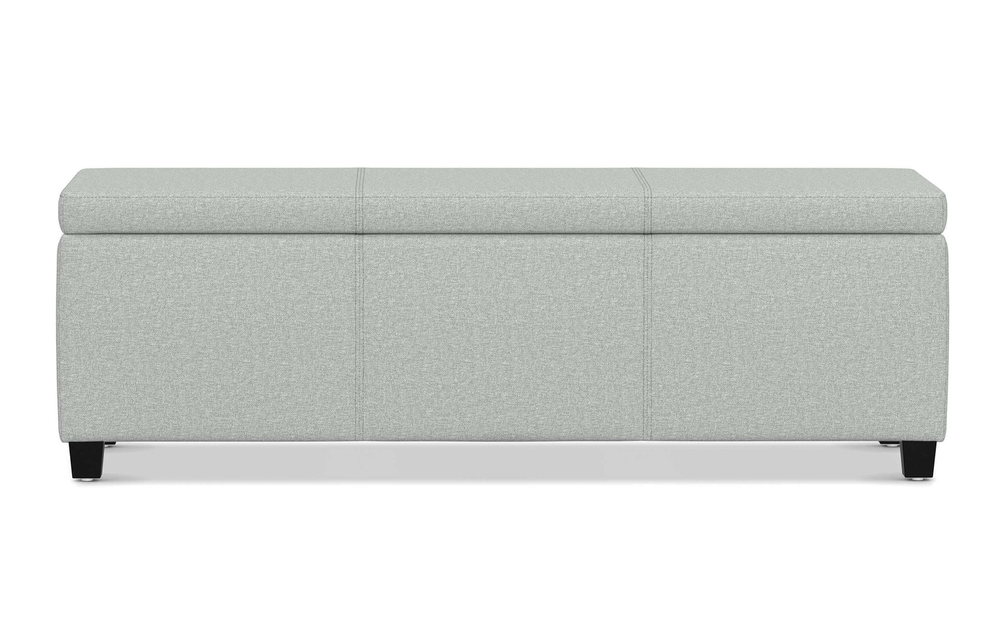 Light Stone Grey Distressed Vegan Leather | Avalon Large Storage Ottoman Bench