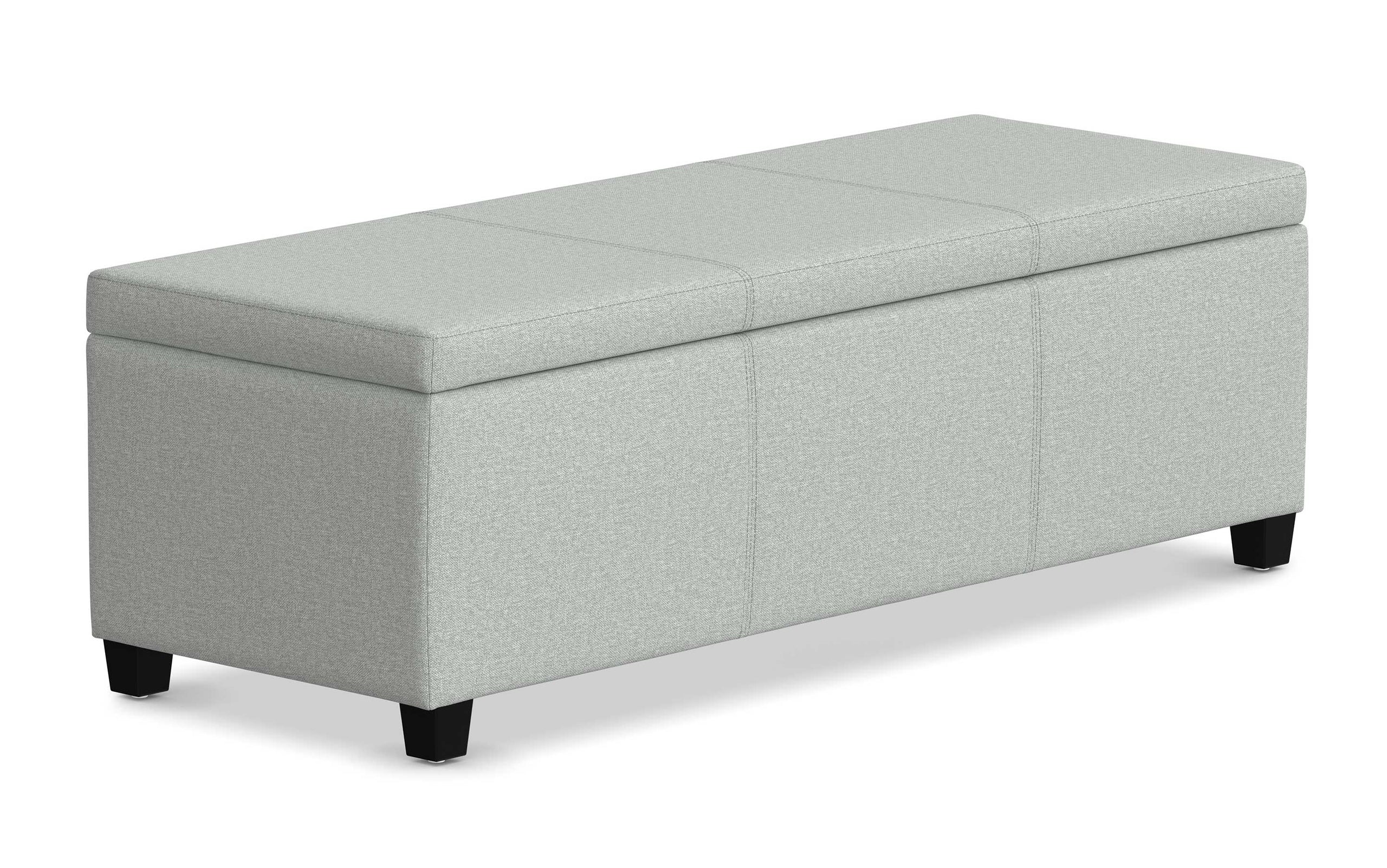Light Stone Grey Linen Style Fabric | Avalon Storage Ottoman in Linen