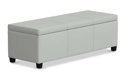 Light Stone Grey Linen Style Fabric | Avalon Storage Ottoman in Linen