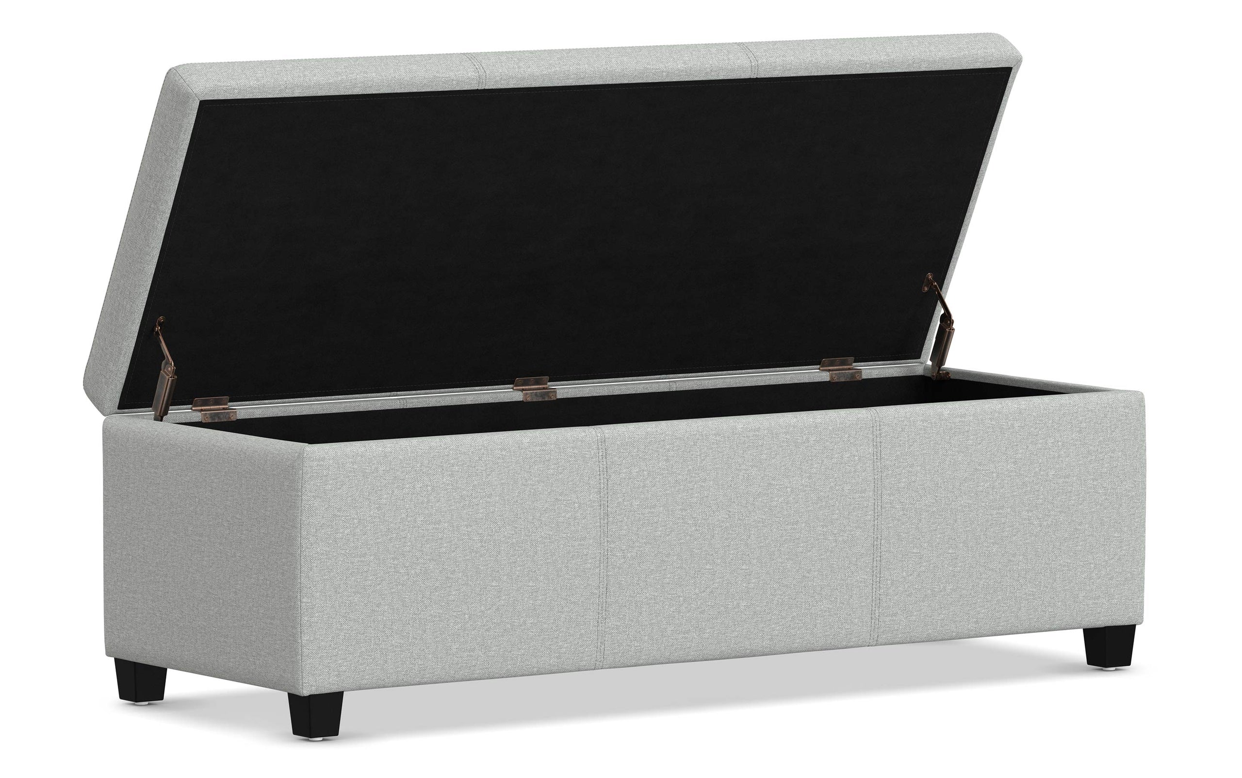 Light Stone Grey Linen Style Fabric | Avalon Storage Ottoman in Linen
