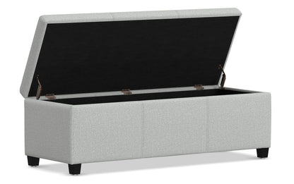 Light Stone Grey Linen Style Fabric | Avalon Storage Ottoman in Linen