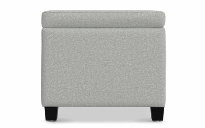Light Stone Grey Linen Style Fabric | Avalon Storage Ottoman in Linen