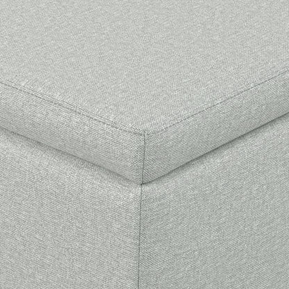 Light Stone Grey Linen Style Fabric | Avalon Storage Ottoman in Linen