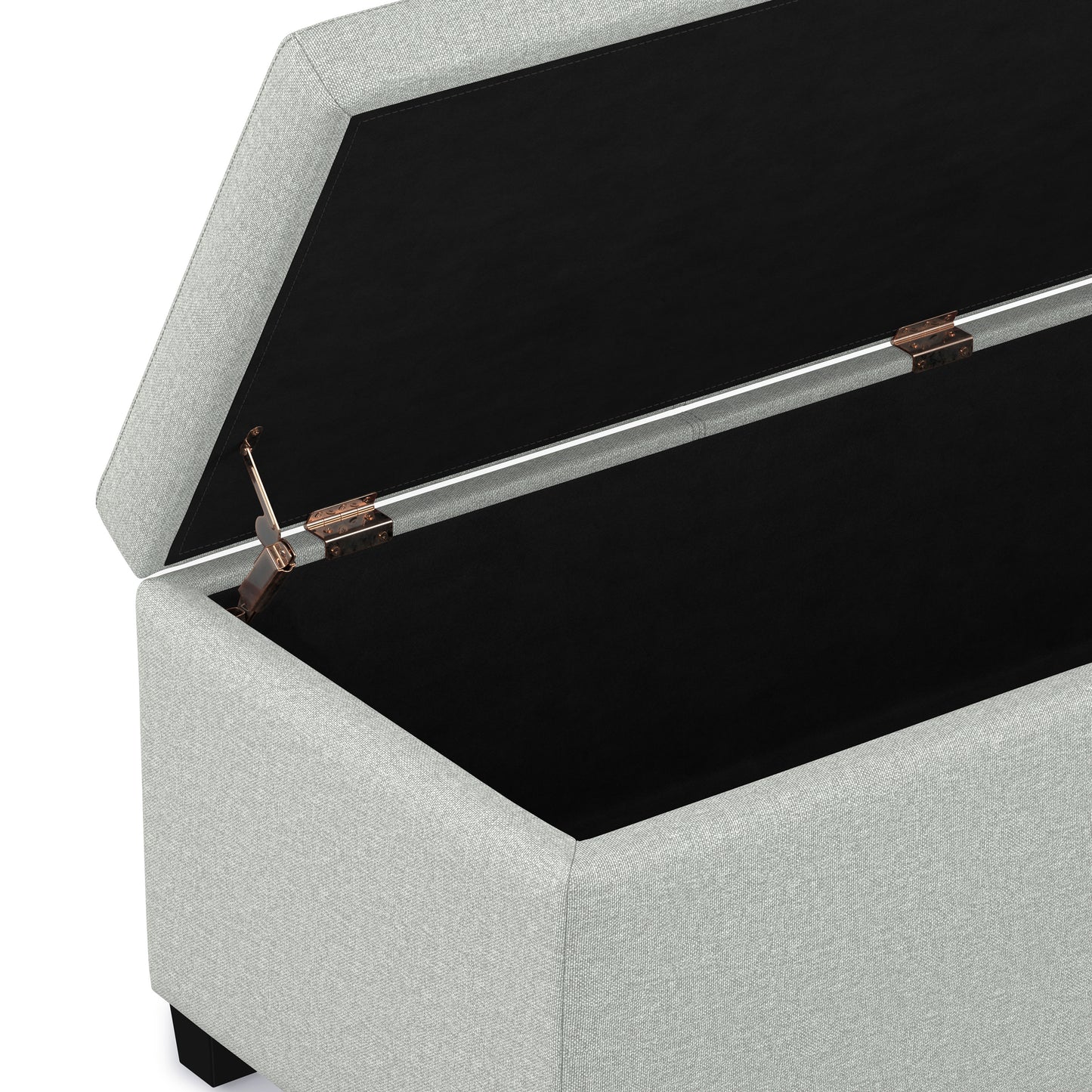 Light Stone Grey Linen Style Fabric | Avalon Storage Ottoman in Linen