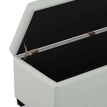 Light Stone Grey Linen Style Fabric | Avalon Storage Ottoman in Linen