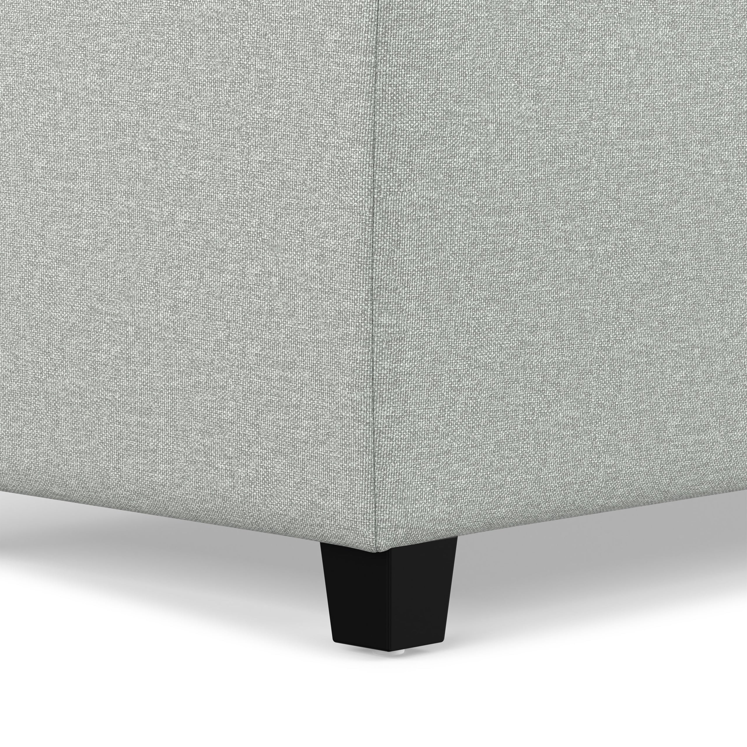 Light Stone Grey Linen Style Fabric | Avalon Storage Ottoman in Linen