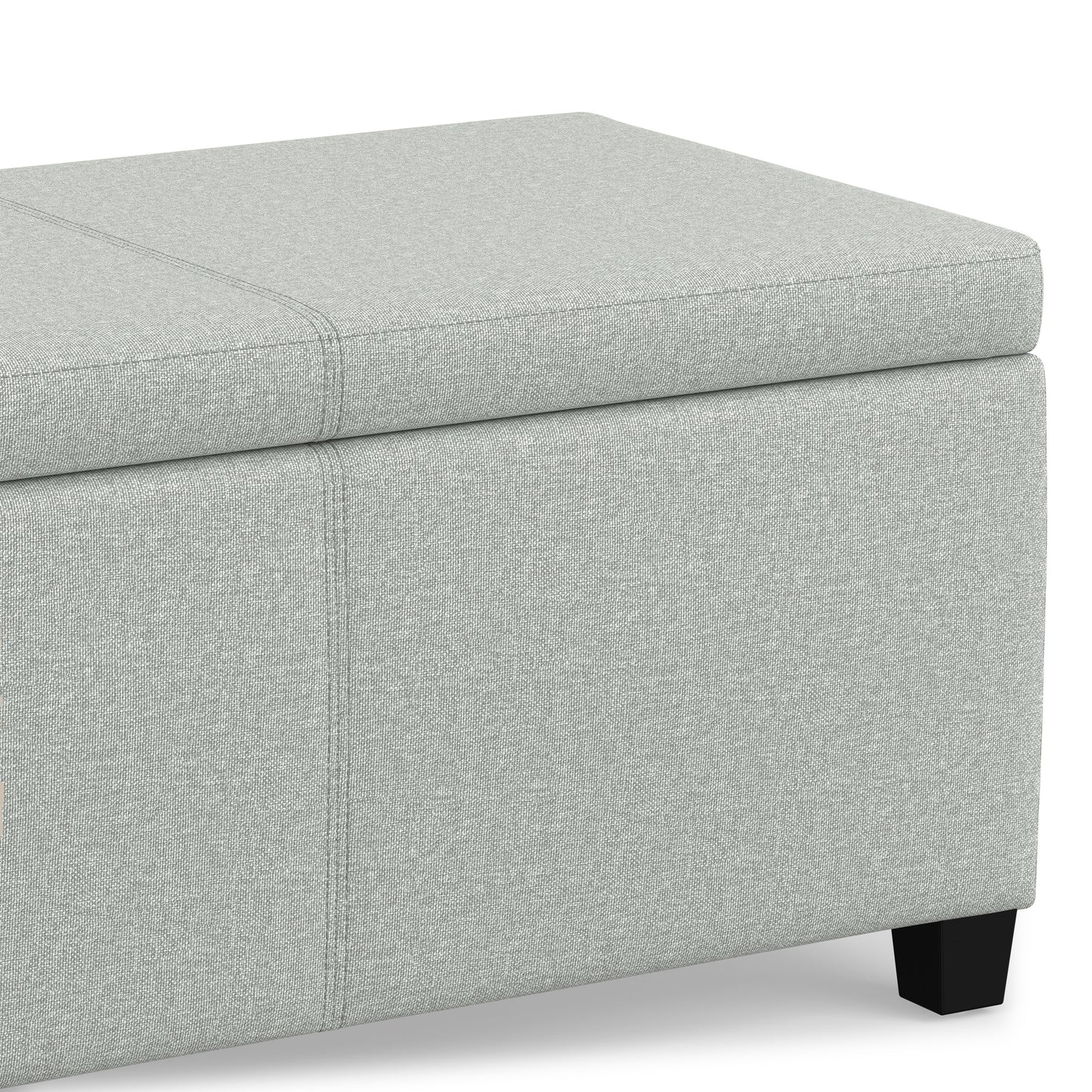 Light Stone Grey Linen Style Fabric | Avalon Storage Ottoman in Linen