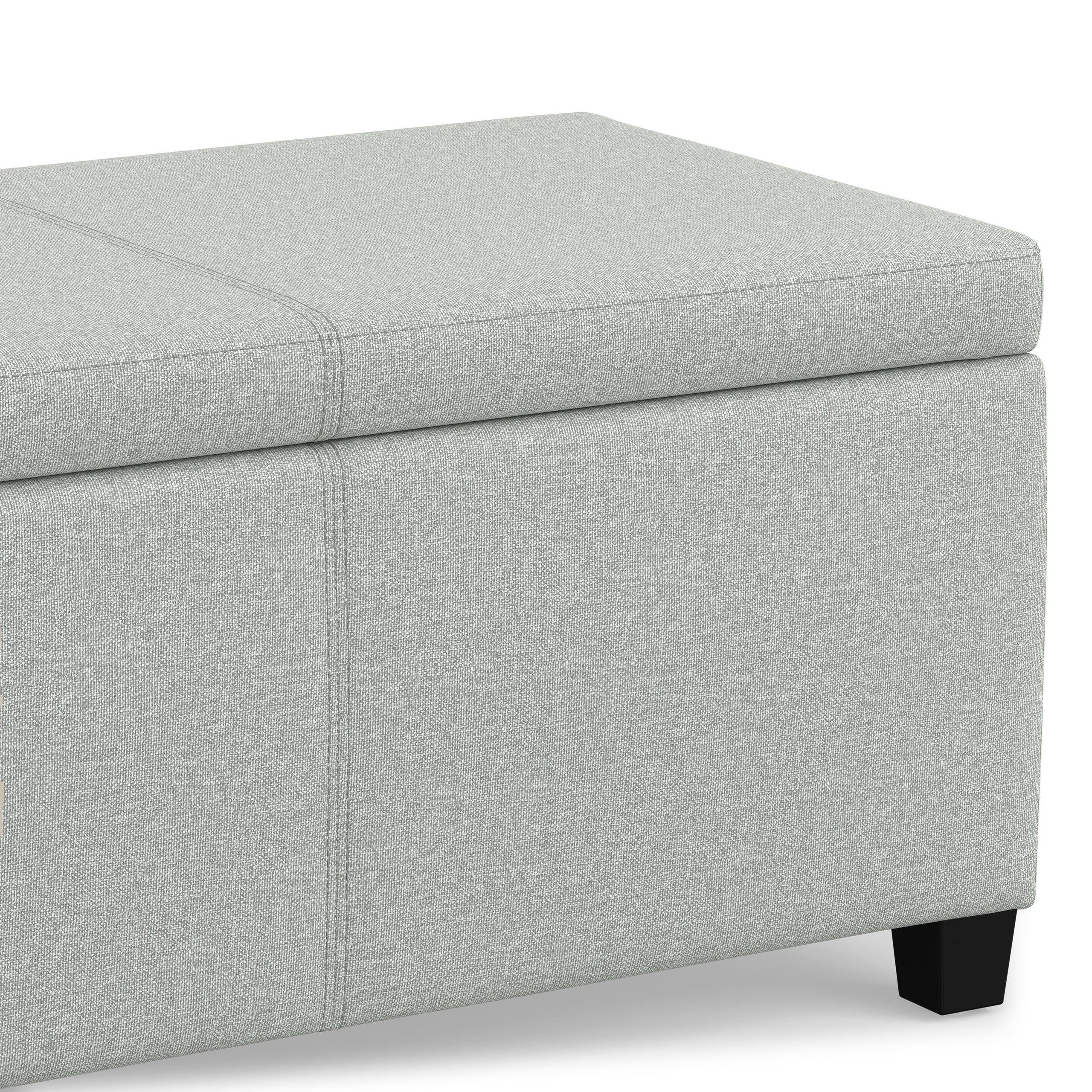 Light Stone Grey Linen Style Fabric | Avalon Storage Ottoman in Linen