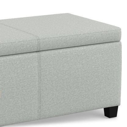 Light Stone Grey Linen Style Fabric | Avalon Storage Ottoman in Linen