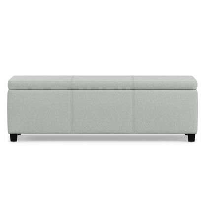 Light Stone Grey Linen Style Fabric | Avalon Storage Ottoman in Linen
