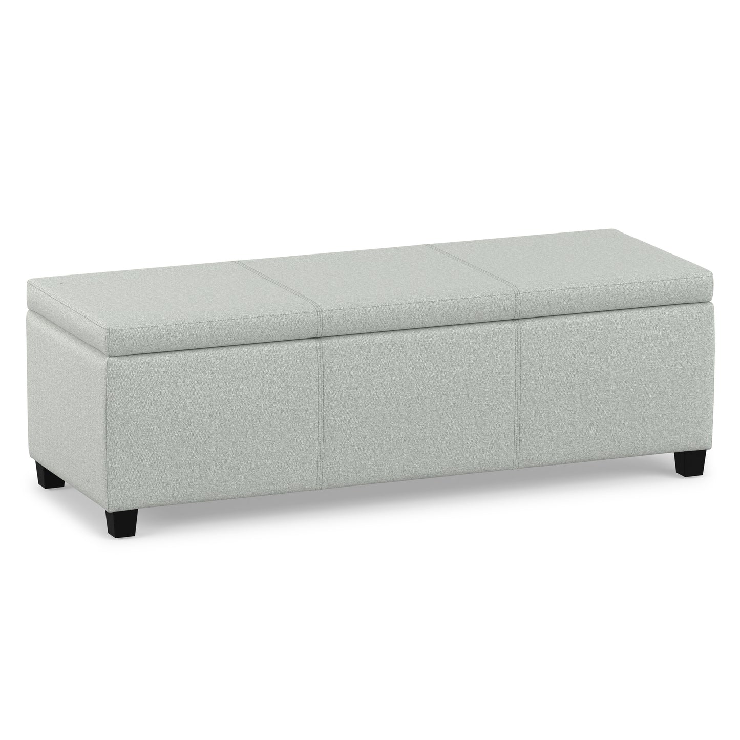 Light Stone Grey Linen Style Fabric | Avalon Storage Ottoman in Linen