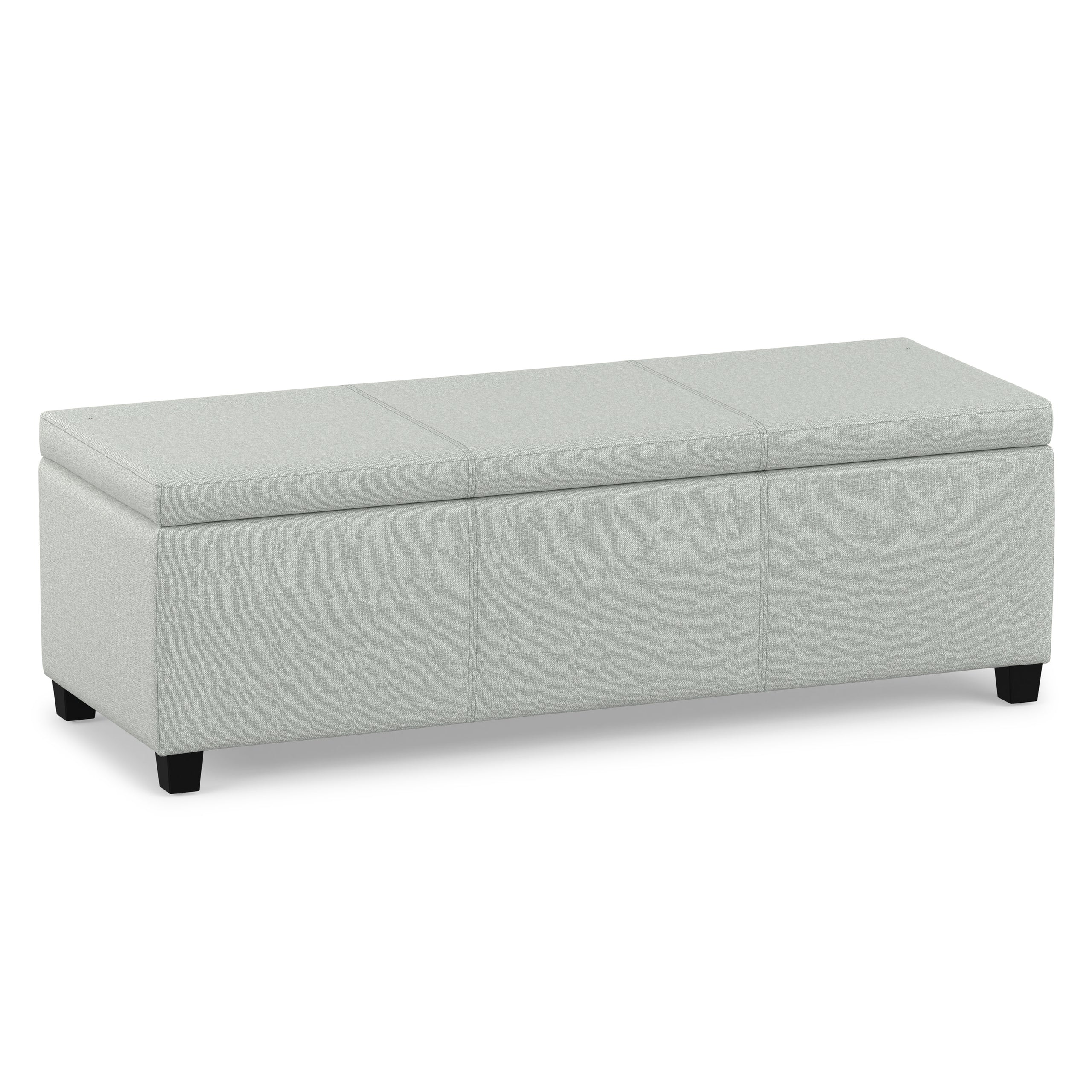 Light Stone Grey Linen Style Fabric | Avalon Storage Ottoman in Linen
