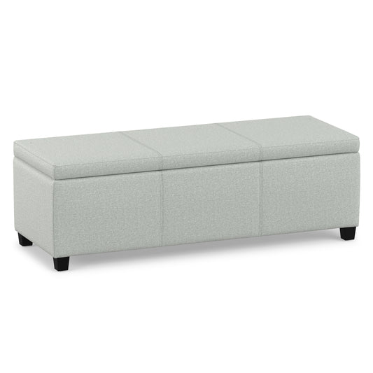 Light Stone Grey Linen Style Fabric | Avalon Storage Ottoman in Linen