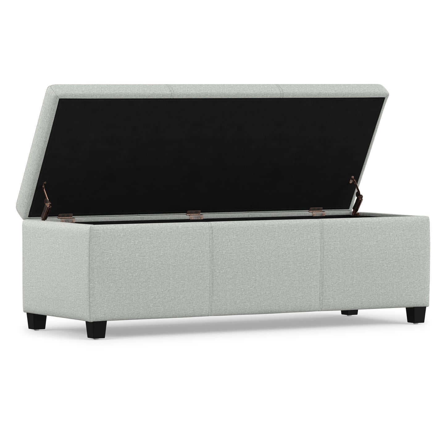 Light Stone Grey Linen Style Fabric | Avalon Storage Ottoman in Linen