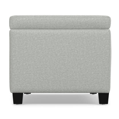 Light Stone Grey Linen Style Fabric | Avalon Storage Ottoman in Linen