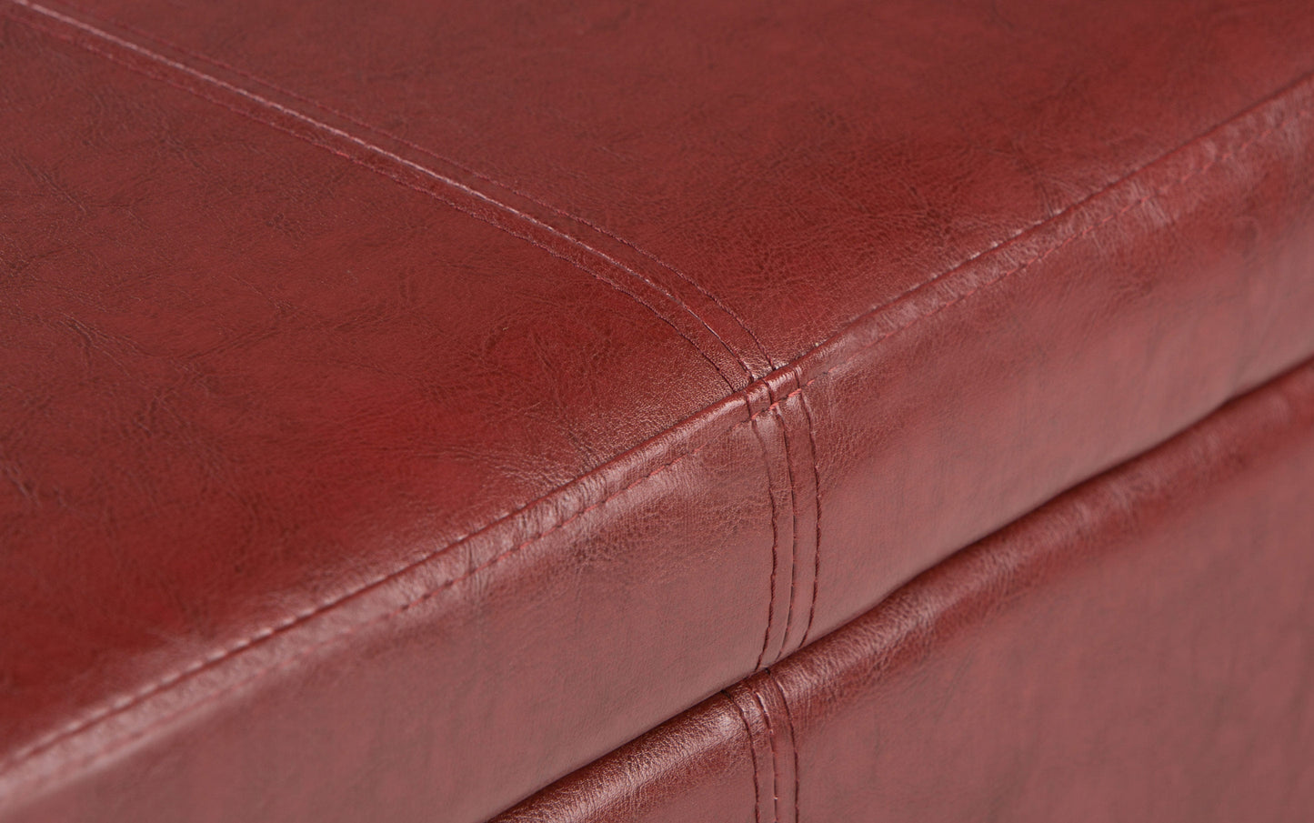 Red Vegan Leather | Avalon Storage Ottoman in Vegan Leather
