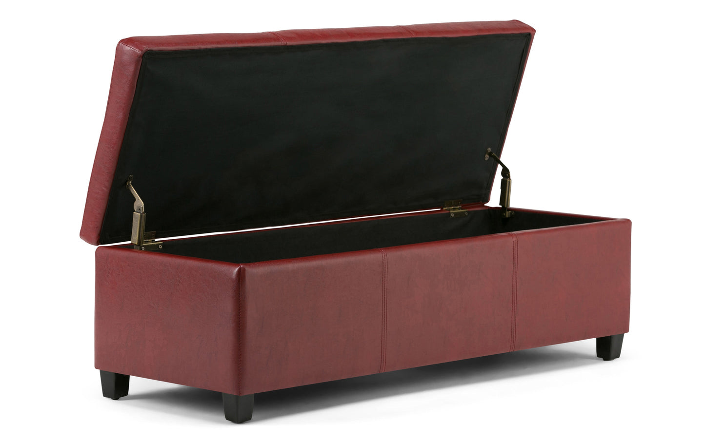 Red Vegan Leather | Avalon Storage Ottoman in Vegan Leather