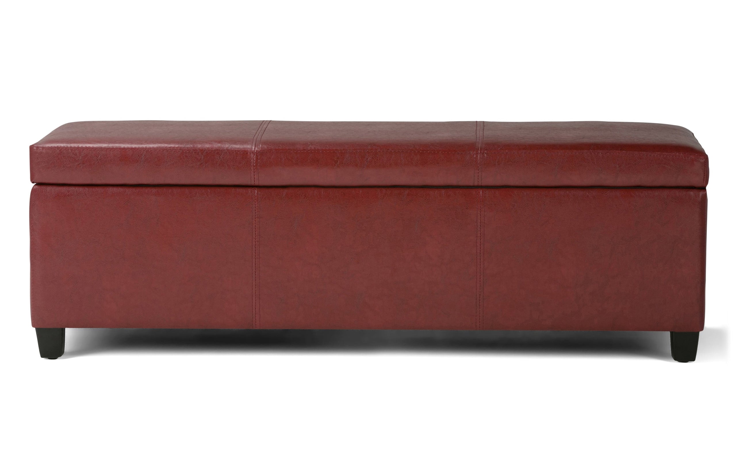 Red Vegan Leather | Avalon Storage Ottoman in Vegan Leather