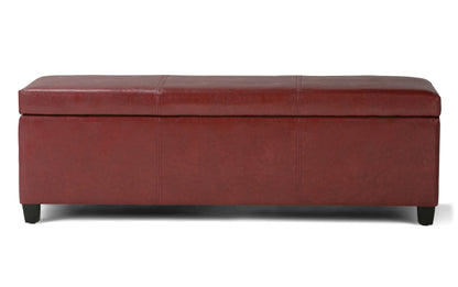 Red Vegan Leather | Avalon Storage Ottoman in Vegan Leather