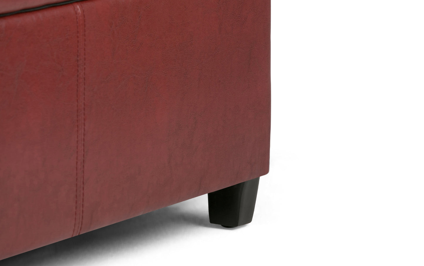 Red Vegan Leather | Avalon Storage Ottoman in Vegan Leather