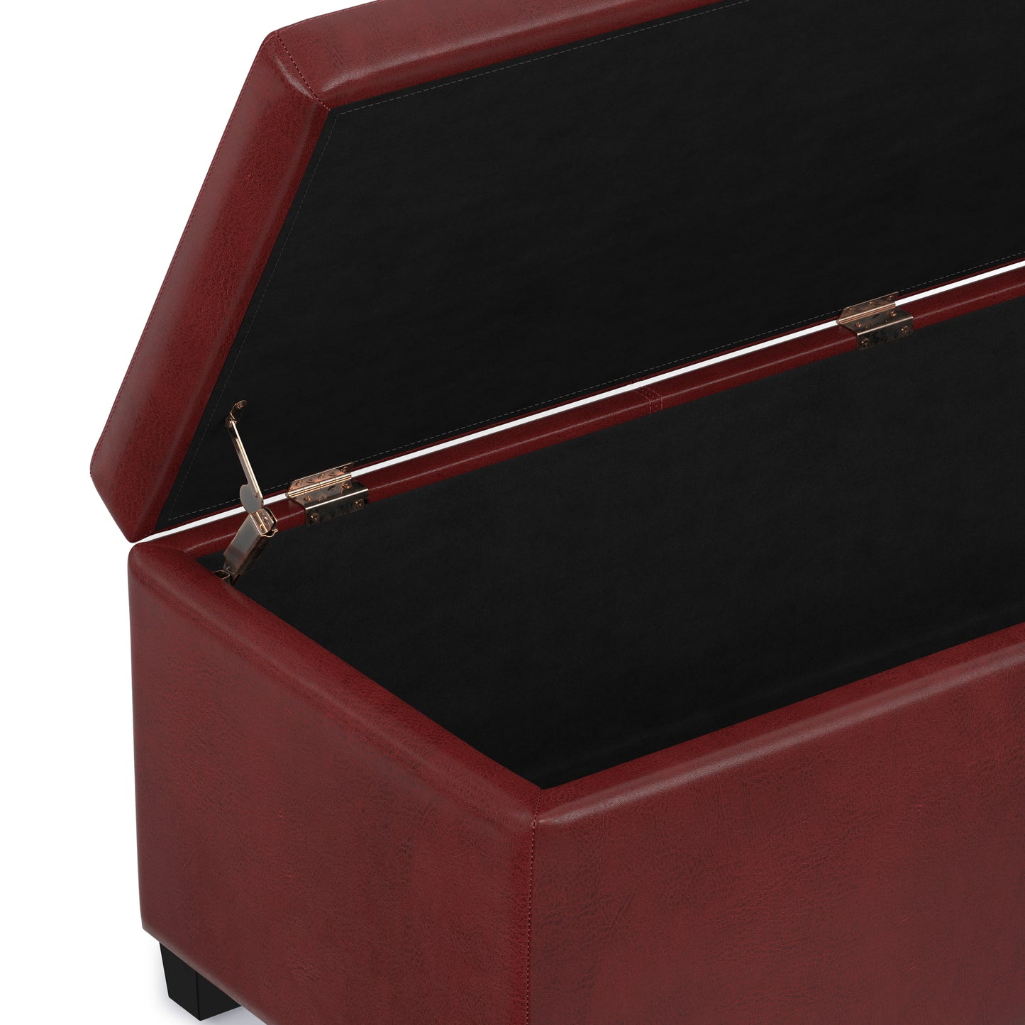 Red Vegan Leather | Avalon Storage Ottoman in Vegan Leather