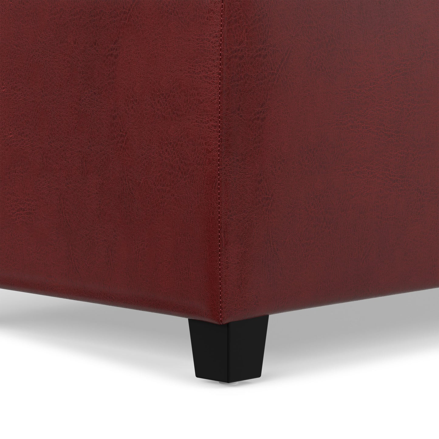 Red Vegan Leather | Avalon Storage Ottoman in Vegan Leather