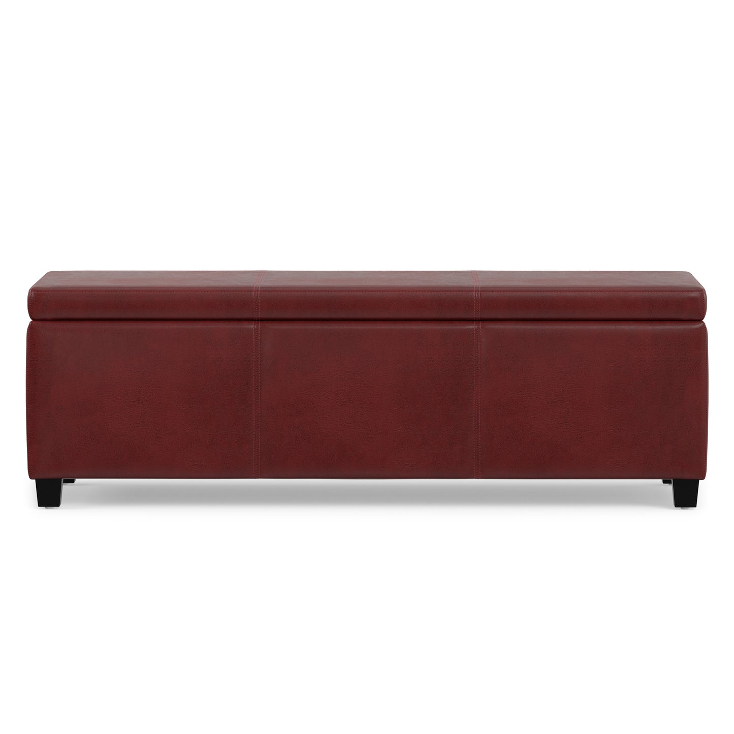 Red Vegan Leather | Avalon Storage Ottoman in Vegan Leather