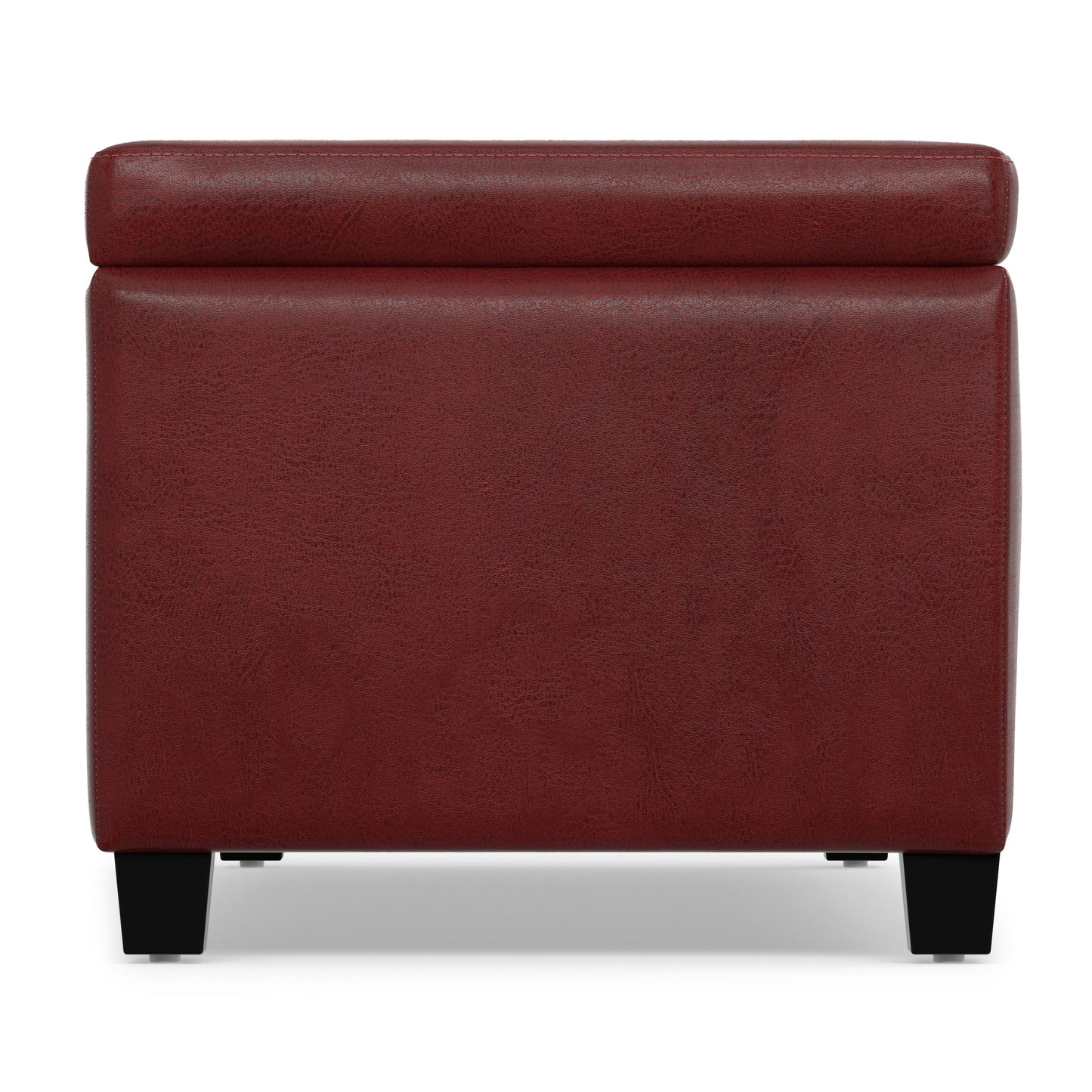 Red Vegan Leather | Avalon Storage Ottoman in Vegan Leather