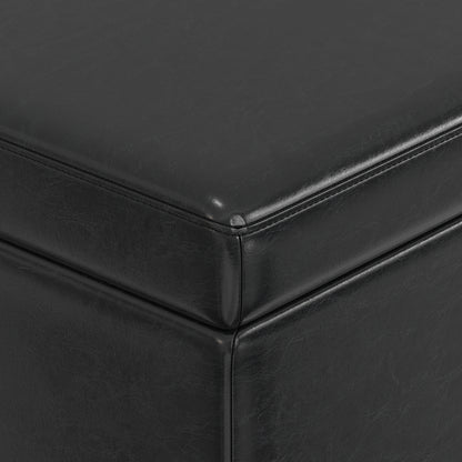 Midnight Black | Avalon 60 inch Storage Ottoman Bench