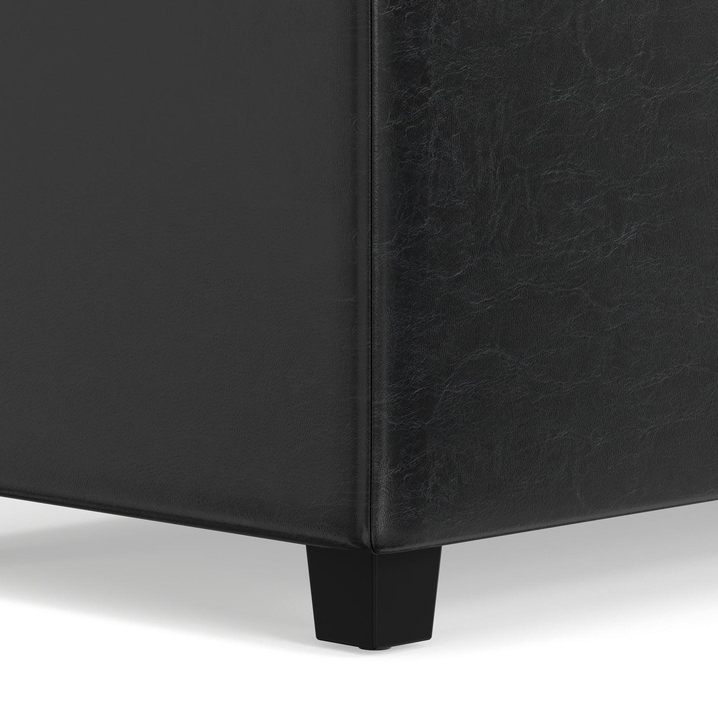 Midnight Black | Avalon 60 inch Storage Ottoman Bench