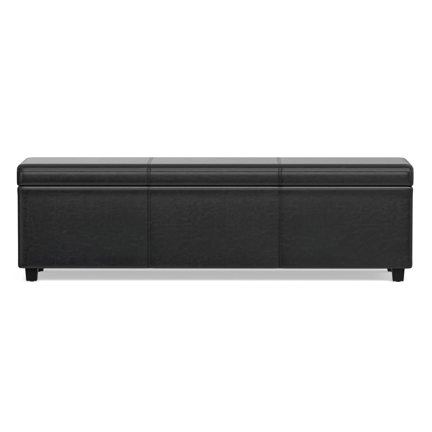 Midnight Black | Avalon 60 inch Storage Ottoman Bench